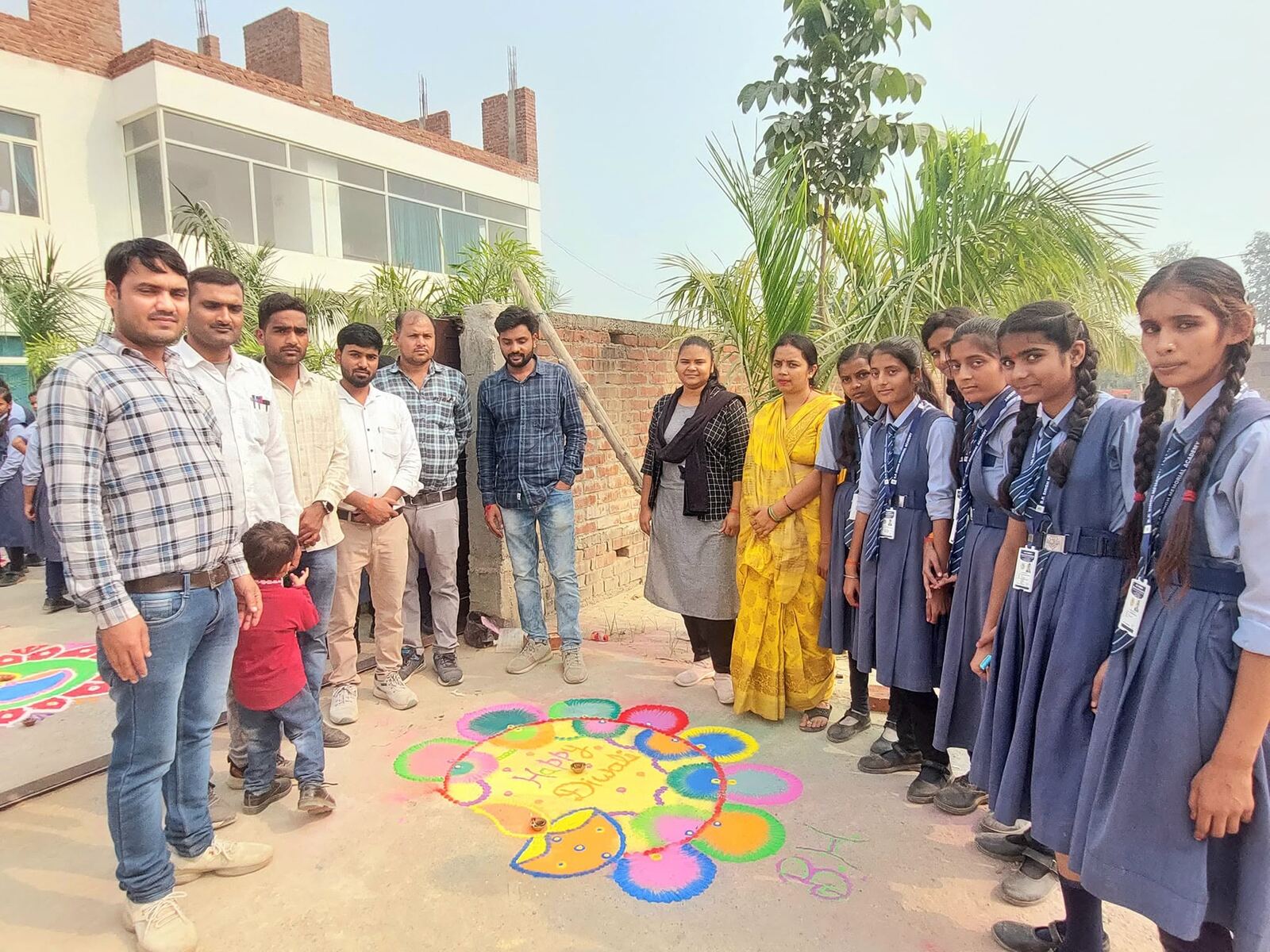 Students and staff celebrating Diwali at the academy