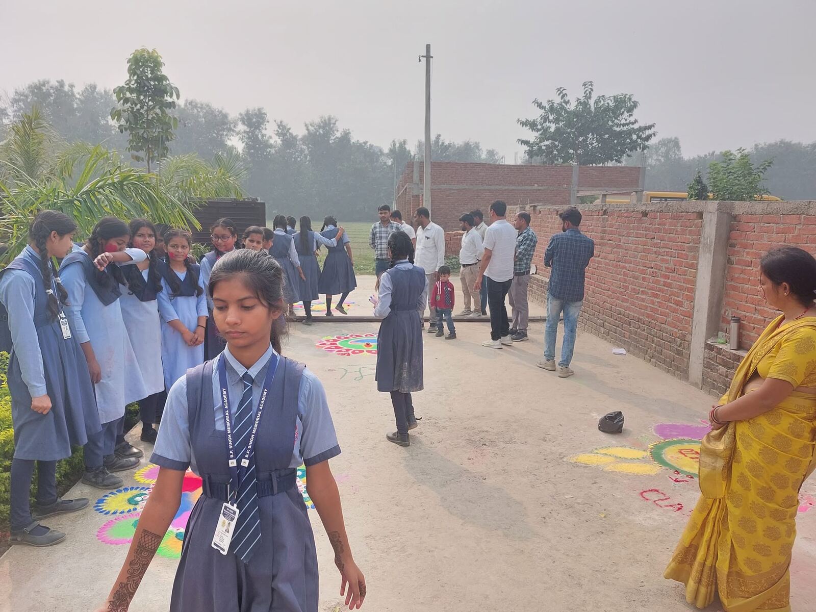 Students and staff during Diwali celebration